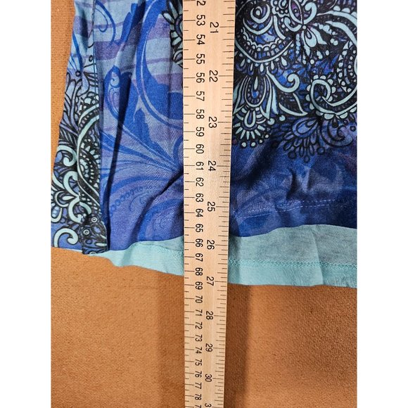 Appropriate Behavior Blouse /Shirt Ocean Blue 100% Polyester Women Size XX-Large - Picture 4 of 5